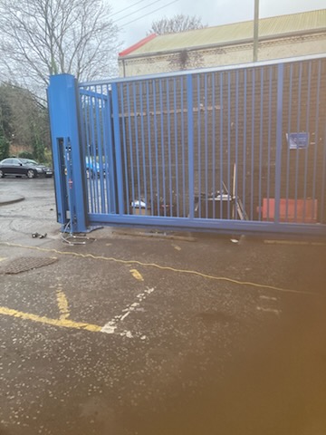 Heavy duty sliding security gate installation